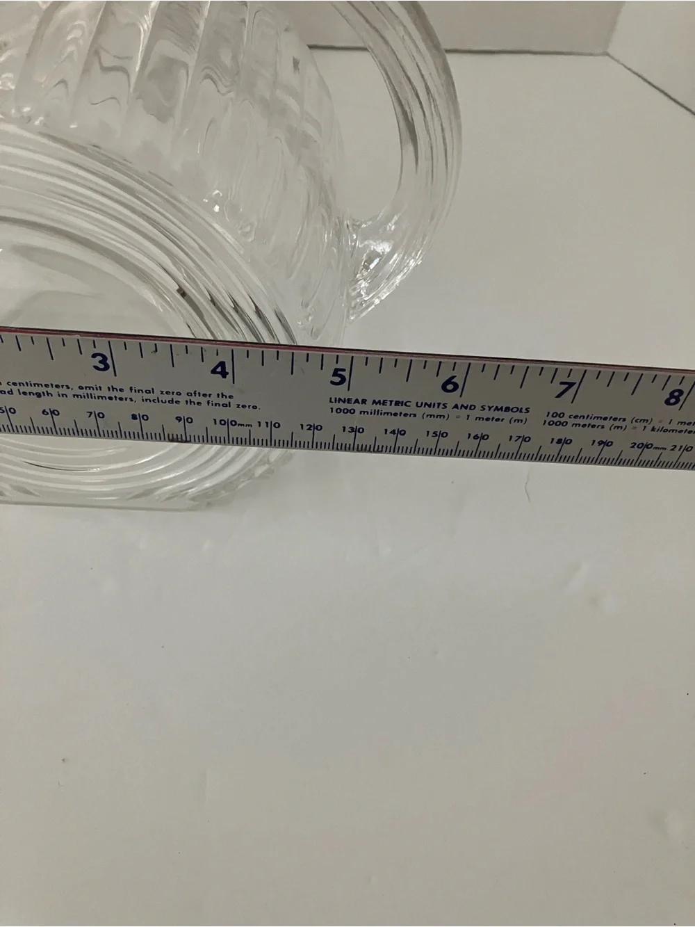 Vintage Federal Glass “Big Ben” Clear Ribbed Glass Pitcher